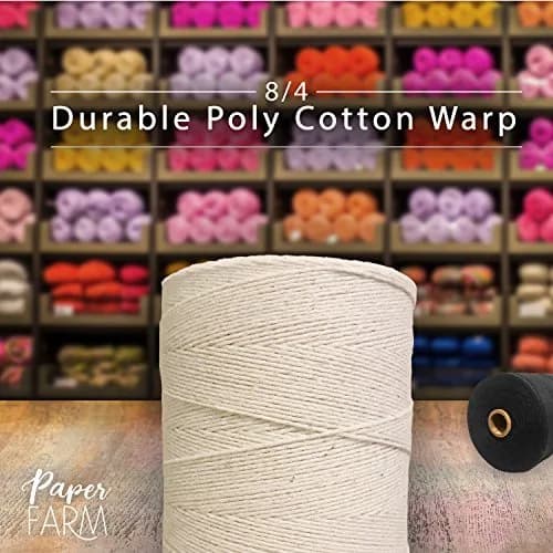 Paper Farm Durable Loom Warp Thread (Natural/Off White) | 8/4 Warp Yarn for Weaving thumbnail 3