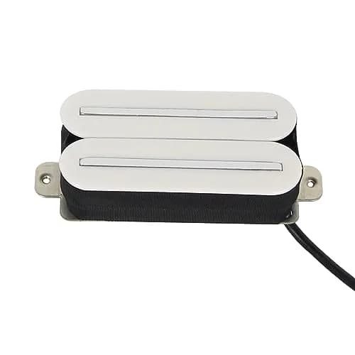 FLEOR High Output Bridge Pickup White | Dual Rail Humbucker for Electric Guitar thumbnail 1