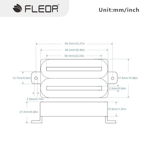 FLEOR High Output Bridge Pickup White | Dual Rail Humbucker for Electric Guitar thumbnail 2