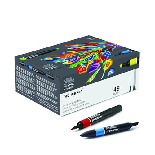 Winsor & Newton Promarker Essential Collection Set of 48 | Alcohol-Based Markers for Art & Craft thumbnail 3