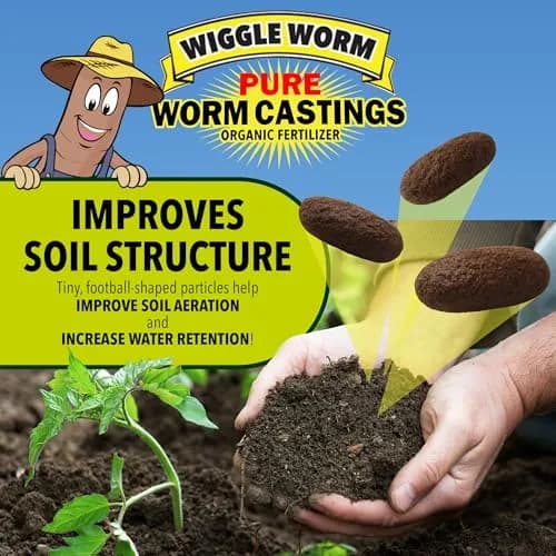Wiggle Worm Organic Fertilizer 15lb | OMRI Listed, Soil & Plant Boost, Odorless, Non-Toxic thumbnail 5