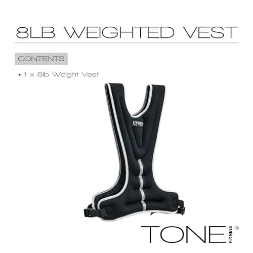 Tone Fitness 8lb Weighted Vest | Adjustable Neoprene Workout Vest for Men & Women thumbnail 2