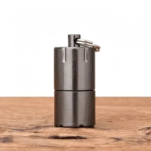 UOOPHEE Kerosene Lighter | Small Waterproof Metal Capsule, 2.5cm Height, Black thumbnail 4