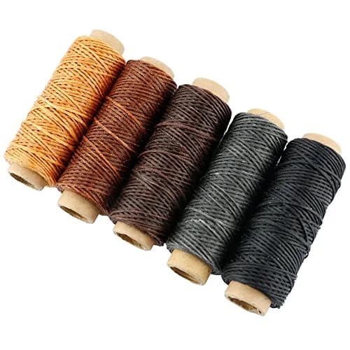 JANYUN 150D Waxed Leather Sewing Thread Cord 1mm Diameter, 264 Yards Total | 8 Colors for Leather Craft DIY thumbnail 4