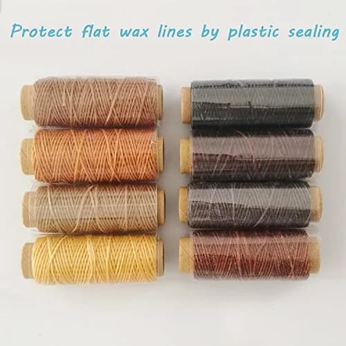 JANYUN 150D Waxed Leather Sewing Thread Cord 1mm Diameter, 264 Yards Total | 8 Colors for Leather Craft DIY thumbnail 7