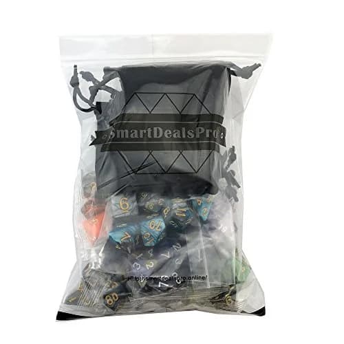 Smartdealspro Double-Colors Polyhedral Dice Sets with Pouches | 6-Color D&D RPG Dice (6.35cm/2.5in) thumbnail 7