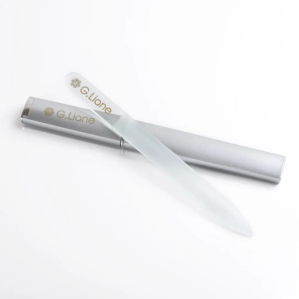 G.Liane Crystal Nail File Set–Professional Nail File Manicure Pedicure Kit for Natural Nails Acrylic Nails Gels Nails Manicure Tools for Home and Salon (140x12x3mm | Extra Fine 200 grit) — Clear Pointed
