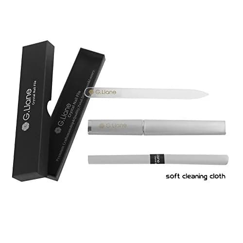 G.Liane Crystal Nail File Set–Professional Nail File Manicure Pedicure Kit for Natural Nails Acrylic Nails Gels Nails Manicure Tools for Home and Salon (140x12x3mm | Extra Fine 200 grit) thumbnail 2