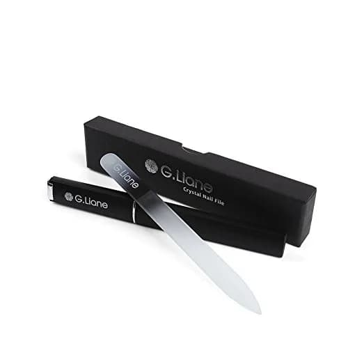 G.Liane Crystal Nail File–Double Sided Glass Fingernail Files with Case, Manicure for Natural & Acrylic Nails, Home & Salon (Rainbow Black) | Extra Fine Grit thumbnail 1