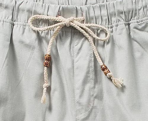 SIR7 Men's Linen Casual Lightweight Drawstring Elastic Waist Summer Beach Pants Light Grey | Breathable, Durable & Imported thumbnail 5