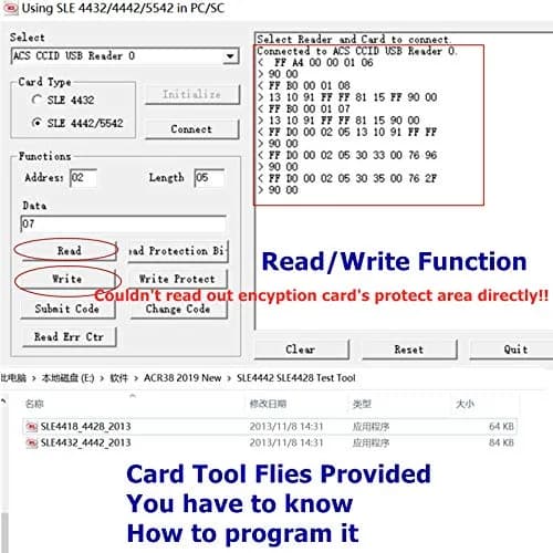 XCRFID ACR38_I1 USB Smart Card Reader Writer with 2x SLE4442 Chip Cards & SDK Kit | Professional Engineer Tool thumbnail 5