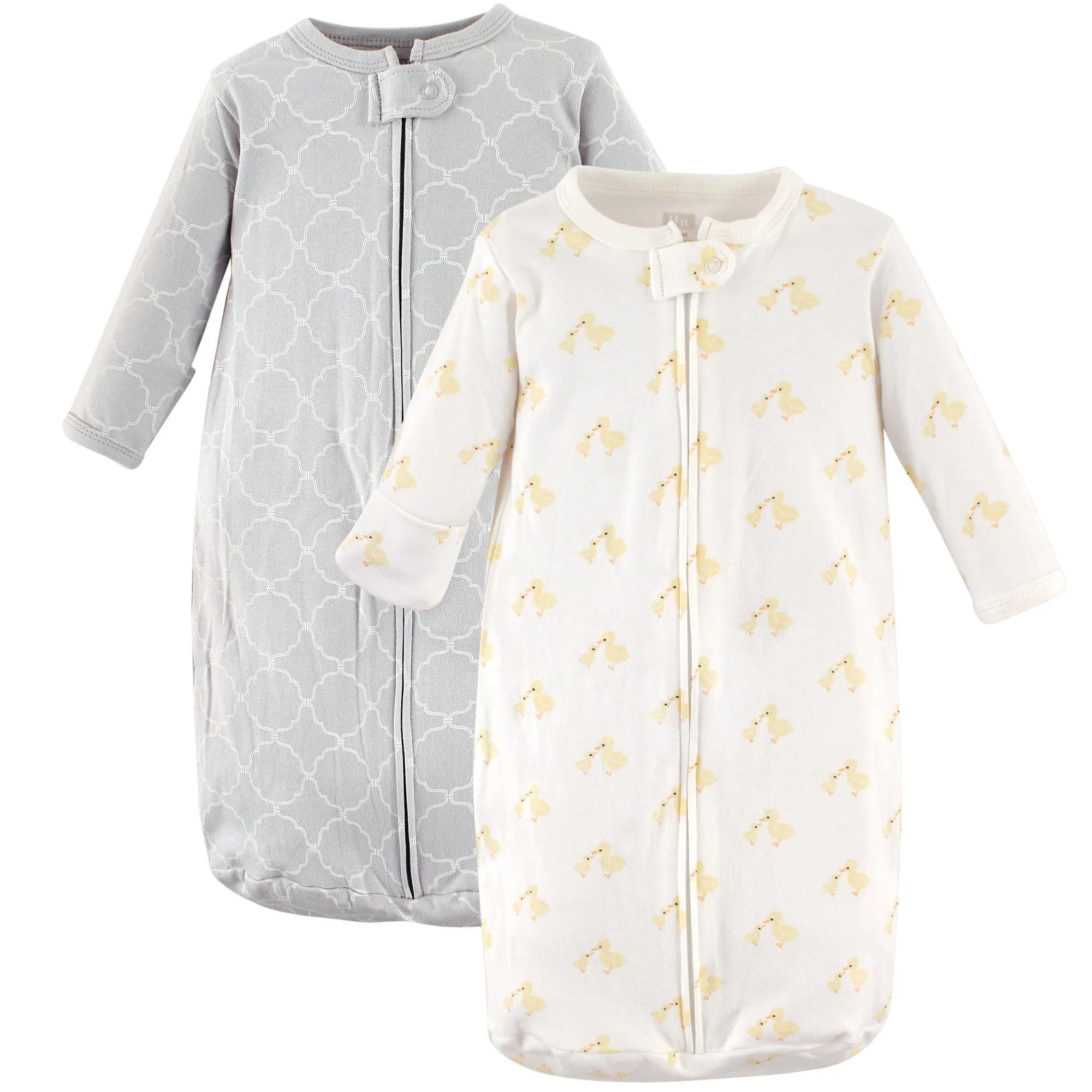 Hudson Baby Unisex Cotton Long-Sleeve Wearable Sleeping Bag Sack Blanket Duck 0-3 Months — Duck