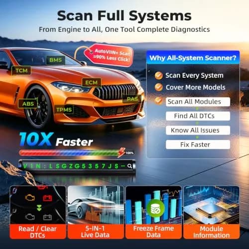 Autel MaxiCOM MK808S OBD2 Scanner | All Systems Diagnose, 28+ Services, 3000+ Active Tests, FCA & SGW Access thumbnail 6