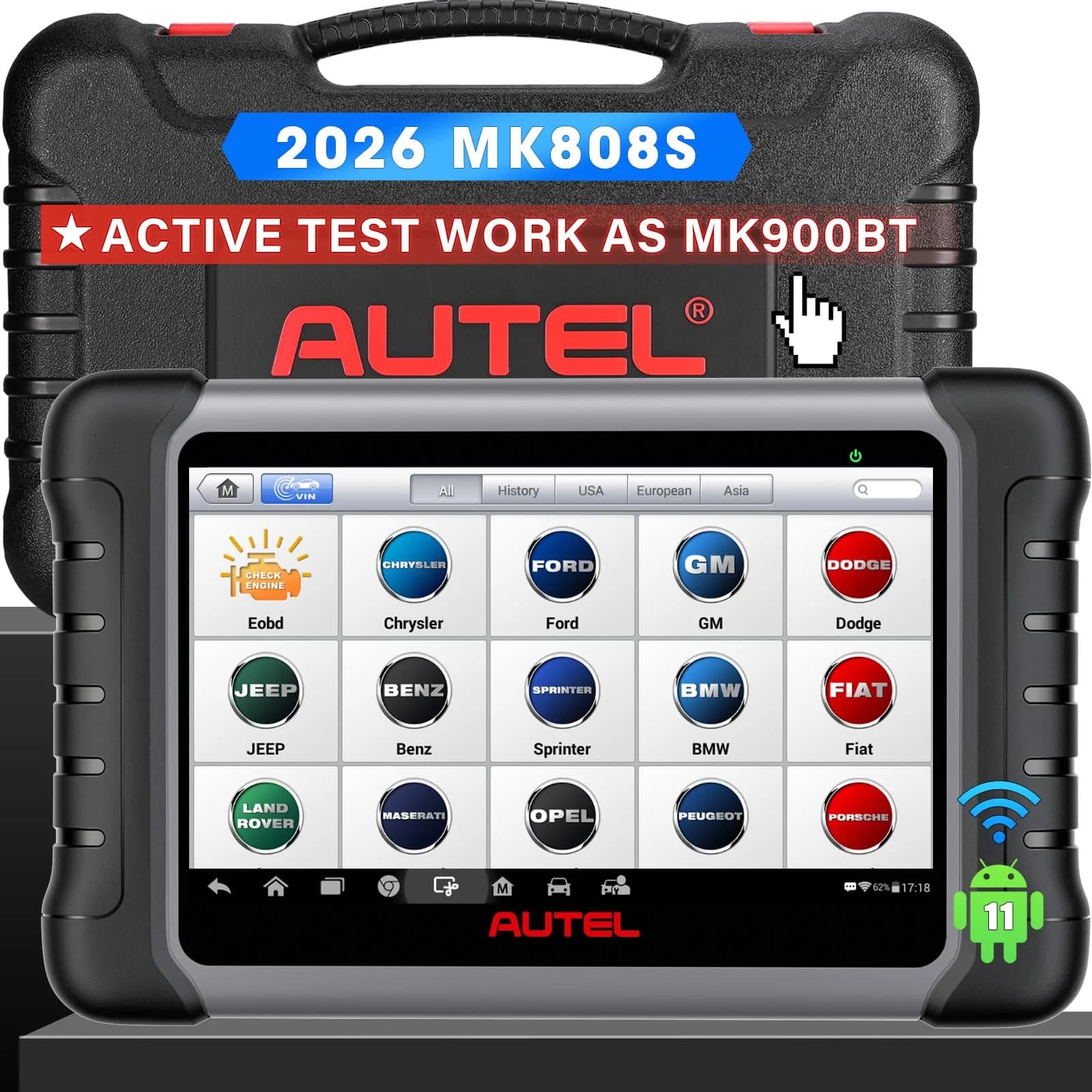 Autel MaxiCOM MK808S OBD2 Scanner | All Systems Diagnose, 28+ Services, 3000+ Active Tests, FCA & SGW Access — ML529HD&nbsp;&nbsp;