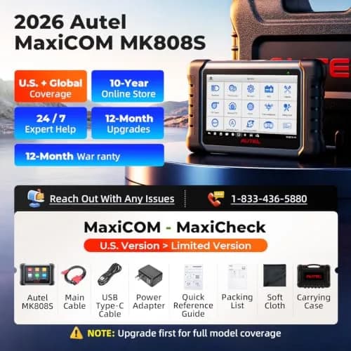 Autel MaxiCOM MK808S OBD2 Scanner | All Systems Diagnose, 28+ Services, 3000+ Active Tests, FCA & SGW Access thumbnail 9