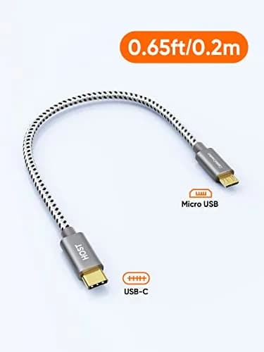 CableCreation Short Braided USB C to Micro USB Cable 0.2M (0.65 FT) | 480Mbps Data Transfer thumbnail 2