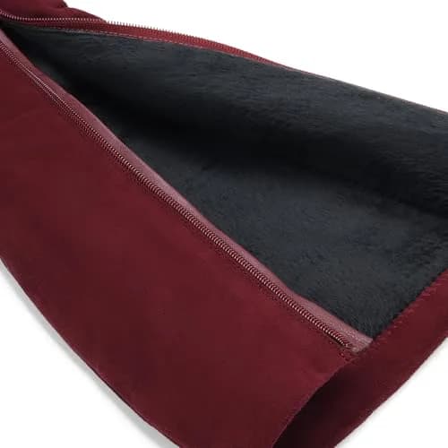 DREAM PAIRS Women's Stiletto Platform Knee High Boots, Burgundy, 5.5 | Elegant winter footwear with faux fur lining thumbnail 5