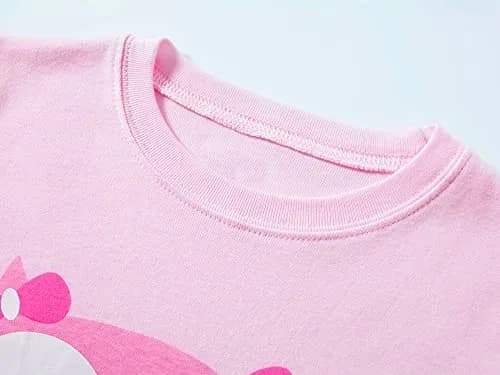 Dolphin&Fish Girls Pajamas Owl Little Kids Pjs Sets 100% Cotton Size 7 Pink | Snug Fit for Safe Sleep thumbnail 2