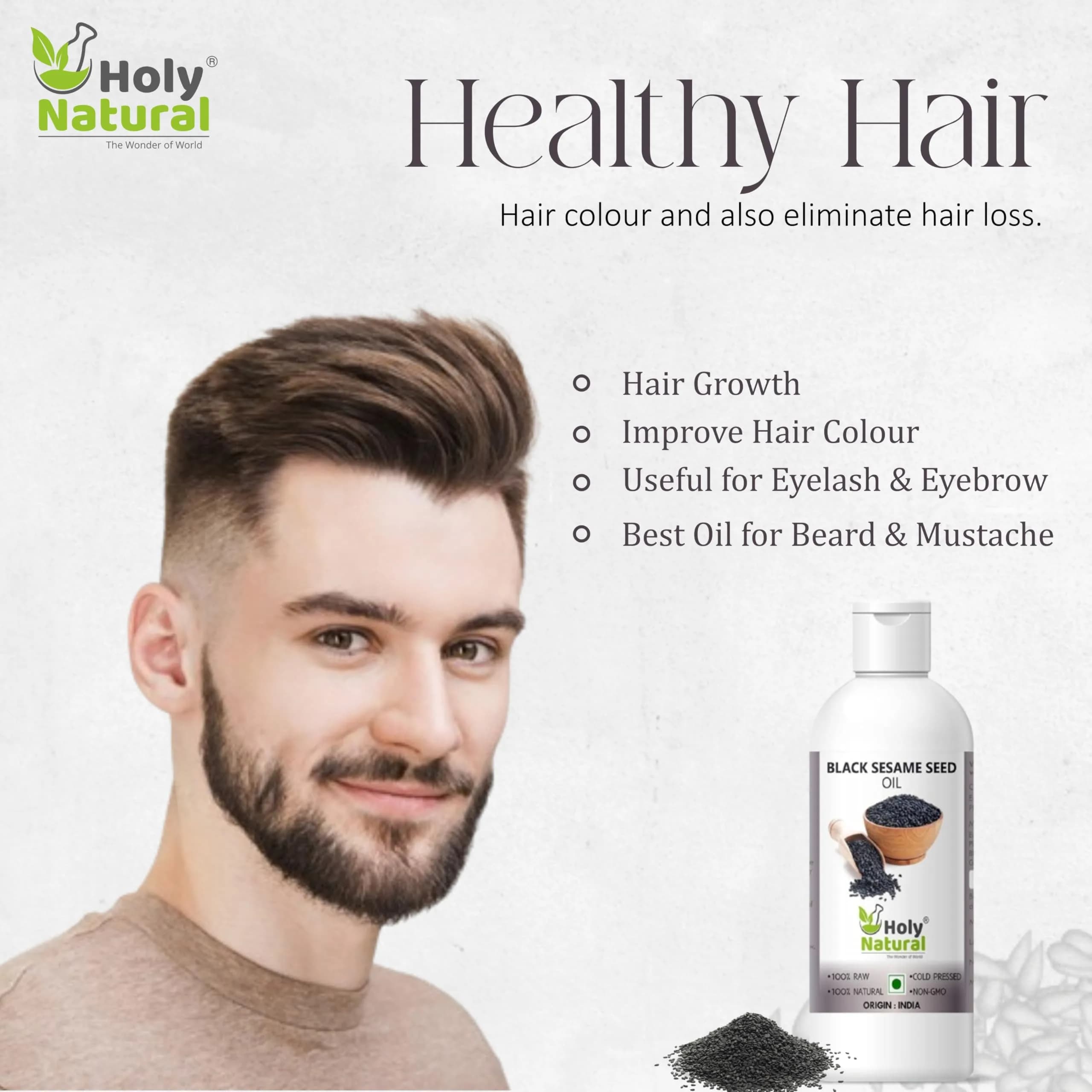 Holy Natural Black Sesame Seed Oil 100ml (3.38 Fl Oz) | Natural Skin Moisturizer - view 5