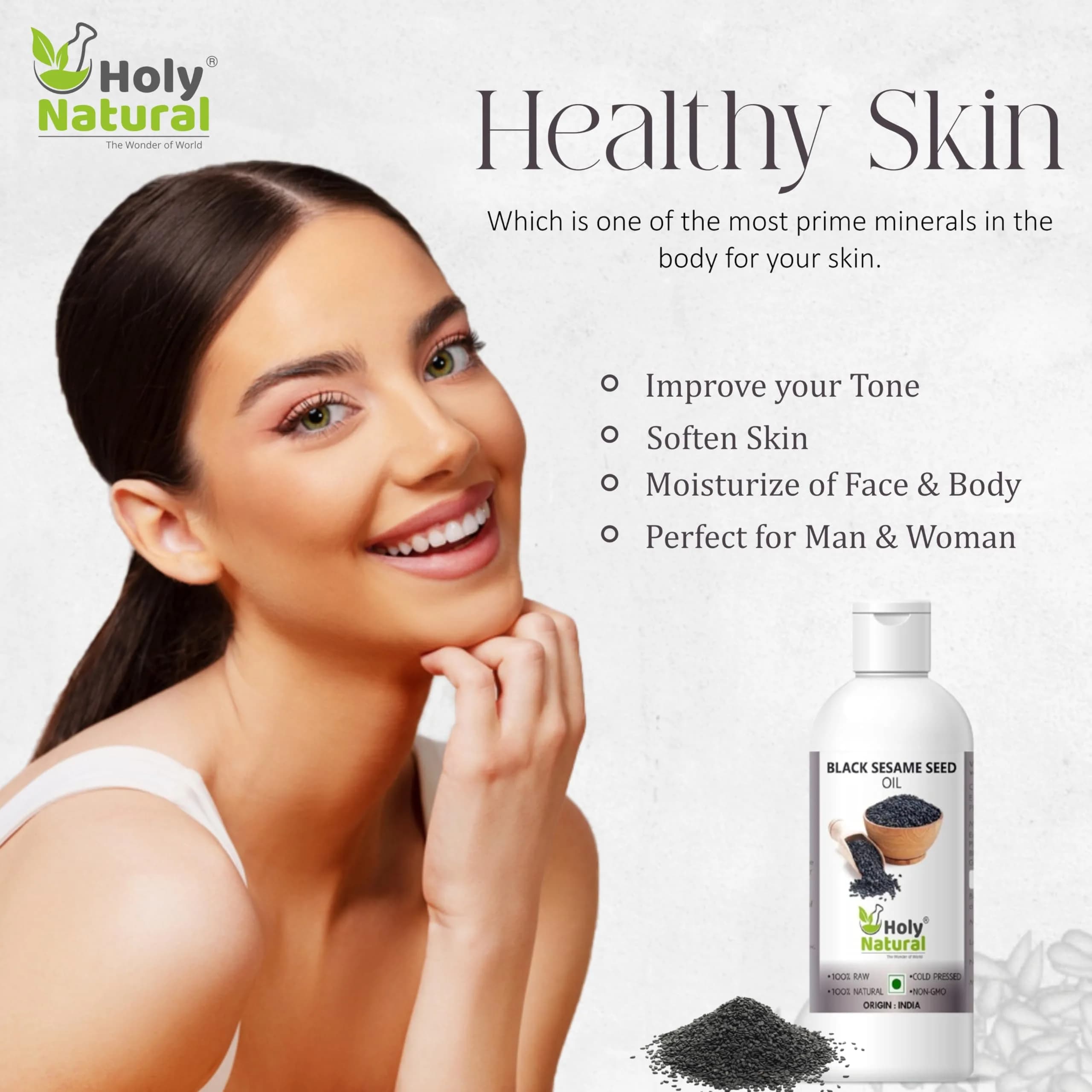 Holy Natural Black Sesame Seed Oil 100ml (3.38 Fl Oz) | Natural Skin Moisturizer - view 7
