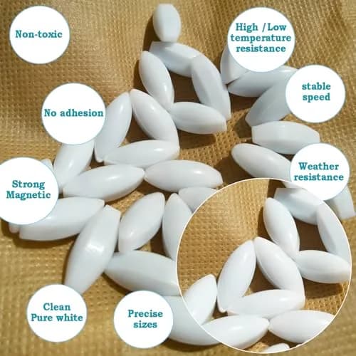 BBTCTY PTFE Magnetic Stirrer Mixer Stir Bars Olive Shape 8mm x 20mm, Pack of 10 | Inert & Non-Toxic Lab Consumables thumbnail 5
