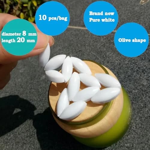 BBTCTY PTFE Magnetic Stirrer Mixer Stir Bars Olive Shape 8mm x 20mm, Pack of 10 | Inert & Non-Toxic Lab Consumables thumbnail 2