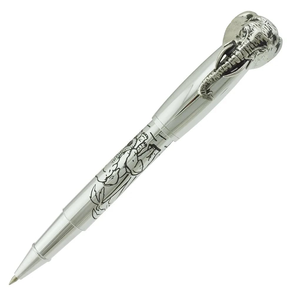 erofa Fuliwen Rollerball Pen Silver Stainless Steel Body Elephant Pattern Gift Pen 13.6cm (0.53in) | Smooth Ink Flow - main product image