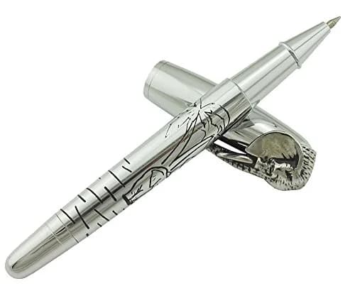 erofa Fuliwen Rollerball Pen Silver Stainless Steel Body Elephant Pattern Gift Pen 13.6cm (0.53in) | Smooth Ink Flow thumbnail 4
