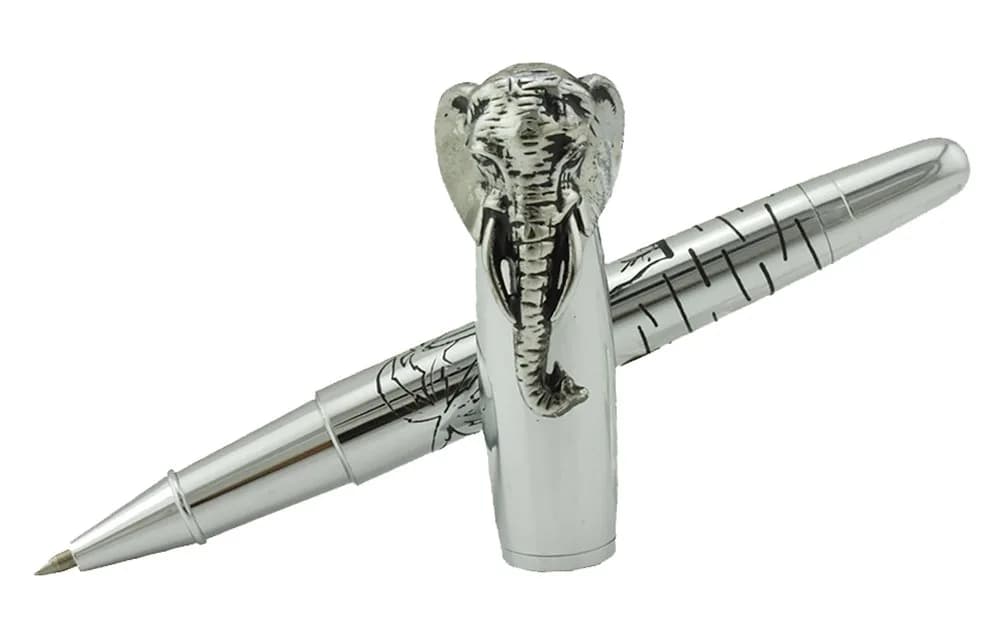 erofa Fuliwen Rollerball Pen Silver Stainless Steel Body Elephant Pattern Gift Pen 13.6cm (0.53in) | Smooth Ink Flow - view 5