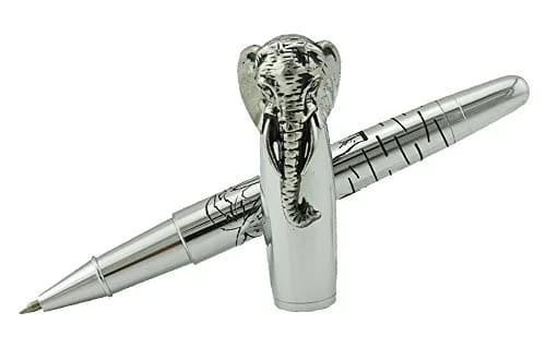 erofa Fuliwen Rollerball Pen Silver Stainless Steel Body Elephant Pattern Gift Pen 13.6cm (0.53in) | Smooth Ink Flow thumbnail 5