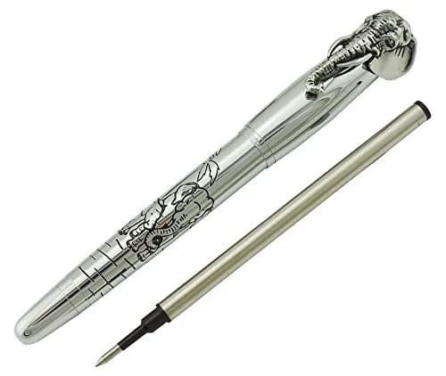 erofa Fuliwen Rollerball Pen Silver Stainless Steel Body Elephant Pattern Gift Pen 13.6cm (0.53in) | Smooth Ink Flow thumbnail 6