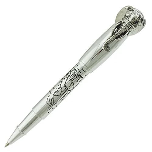 erofa Fuliwen Rollerball Pen Silver Stainless Steel Body Elephant Pattern Gift Pen 13.6cm (0.53in) | Smooth Ink Flow thumbnail 1