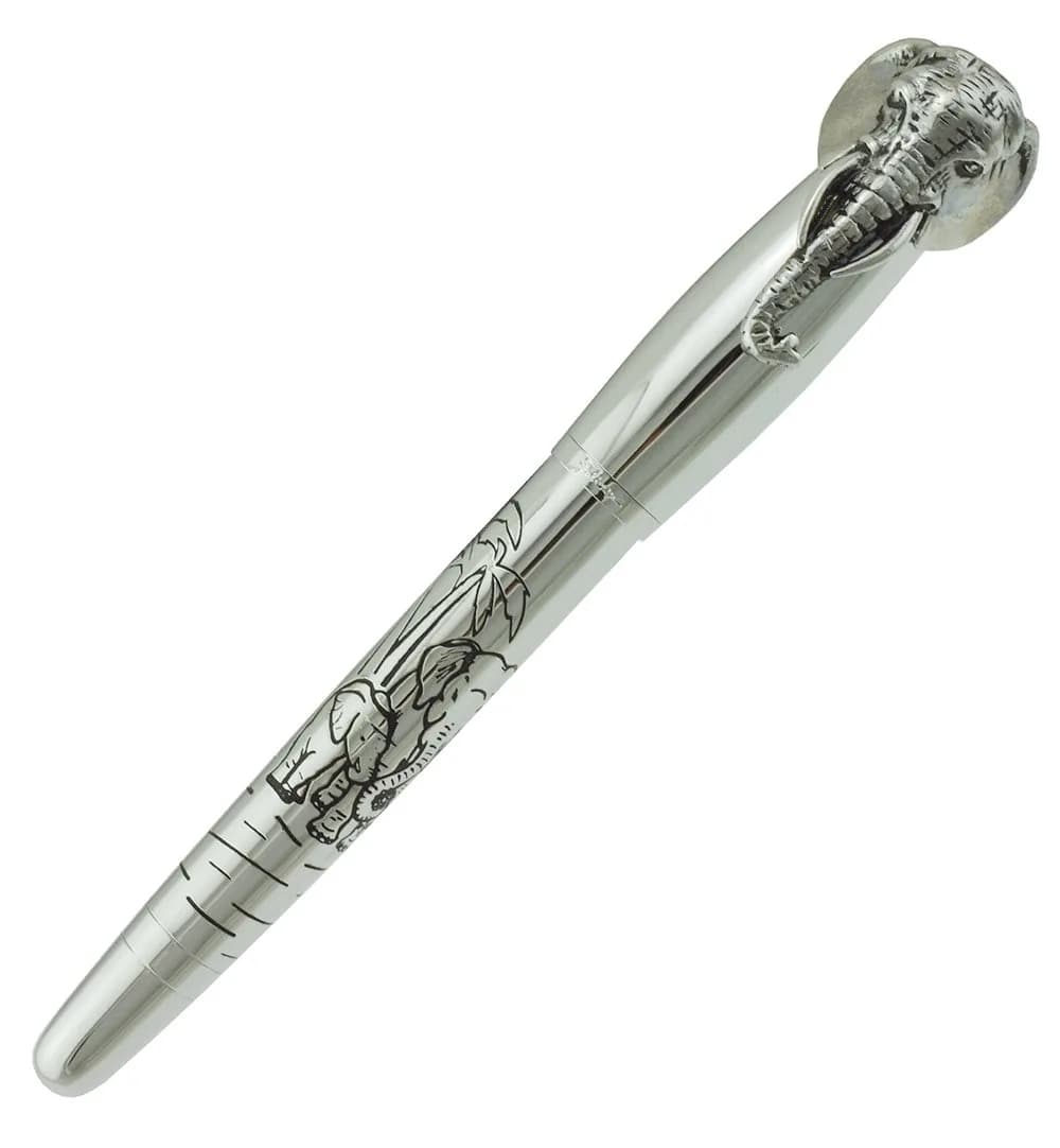 erofa Fuliwen Rollerball Pen Silver Stainless Steel Body Elephant Pattern Gift Pen 13.6cm (0.53in) | Smooth Ink Flow - view 2