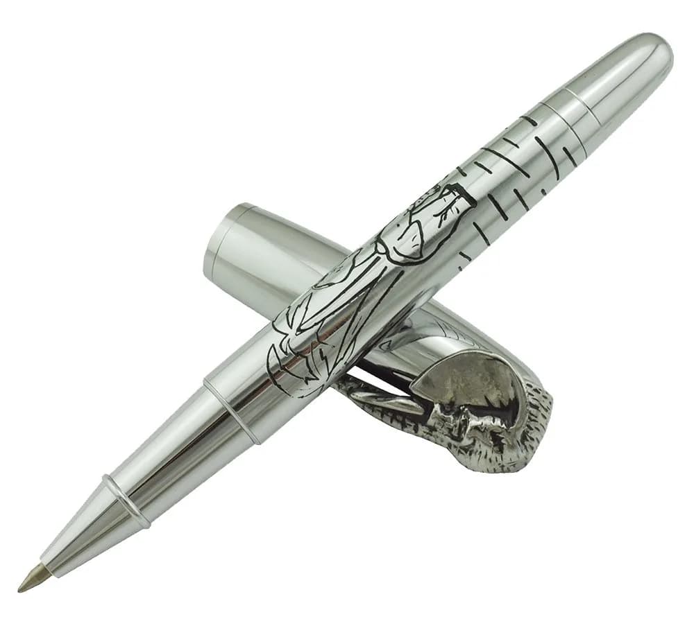 erofa Fuliwen Rollerball Pen Silver Stainless Steel Body Elephant Pattern Gift Pen 13.6cm (0.53in) | Smooth Ink Flow - view 3