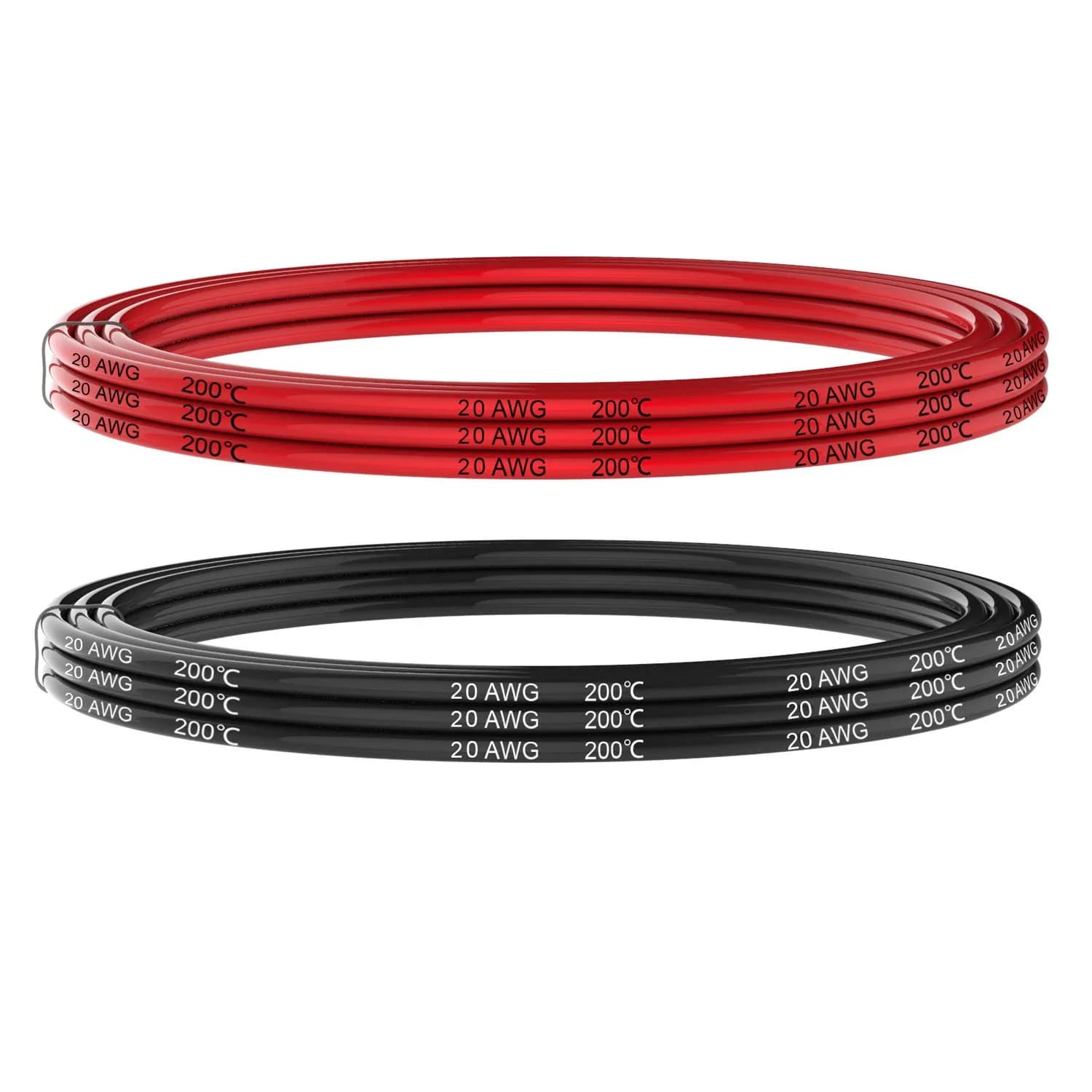 Haerkn 14awg Silicone Electrical Wire Cable 2 Colors 10ft Each | High Temp, 600V, 20A — 2 Colors each 10FT / 20AWG