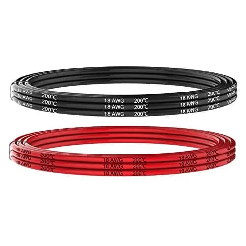 Haerkn 18 AWG Silicone Wire, 20 ft (6.1m) Total, 2 Colors (Black/Red), 600V, 200°C Rated thumbnail 2