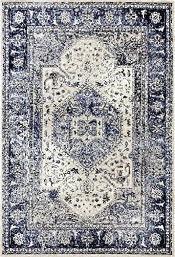 Persian Rug Co. Distressed French Country Area Rug Ivory 5x7 | Traditional Oriental Pattern with Soft Polypropylene (70-120 chars) thumbnail 2