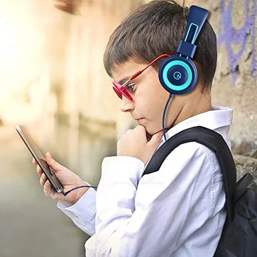 noot products K11 Kids Headphones with Wired Cord 3.5mm Jack Navy/Teal | Adjustable, Foldable, Tangle-Free for Kids 3+ thumbnail 8