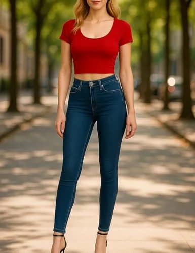 HATOPANTS Women's Crop Tops Short Sleeve Scoop Neck Stretchy Casual Shirt Black L | Flattering Fit & Breathable Comfort thumbnail 3