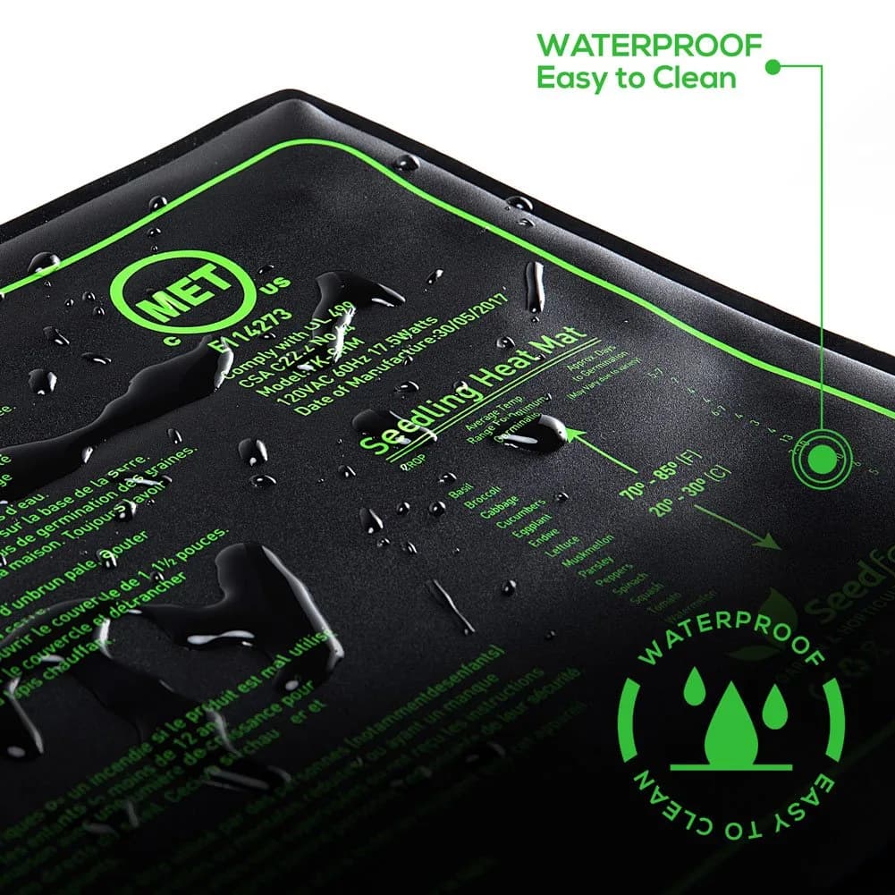 Seedfactor MET Certified Seedling Heat Mat 10" x 20" | Waterproof & Durable for Indoor Gardening - view 5