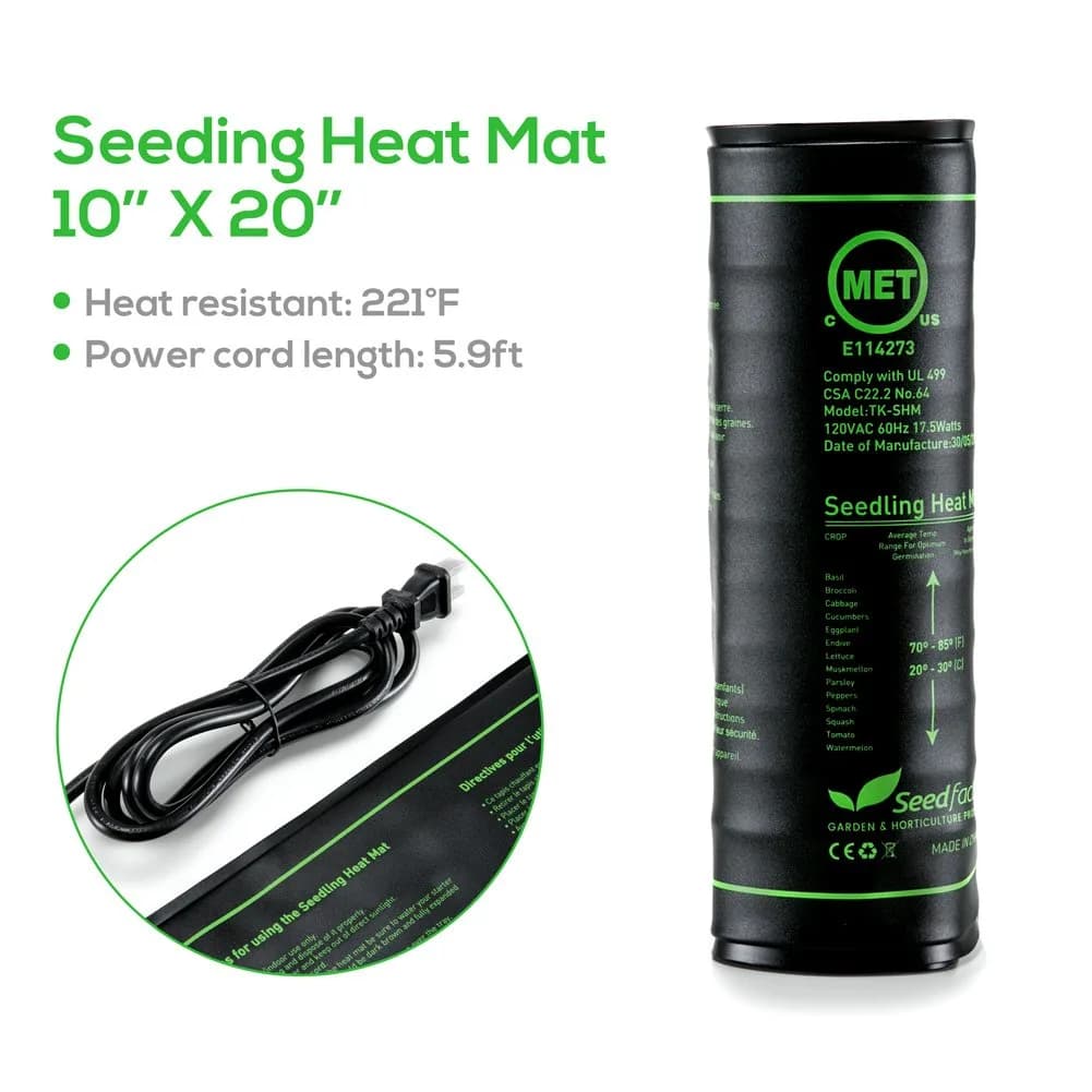 Seedfactor MET Certified Seedling Heat Mat 10" x 20" | Waterproof & Durable for Indoor Gardening - view 4