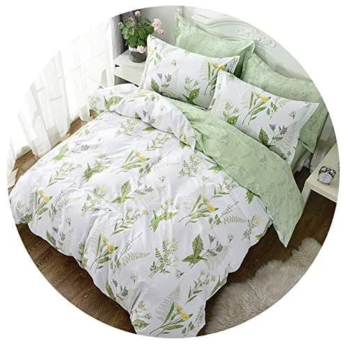 FADFAY Duvet Cover Set Full Shabby Chic Floral & Leaf | 100% Cotton, Hidden Zipper, Corner Ties (Full Size, 82x86 Inches) thumbnail 1