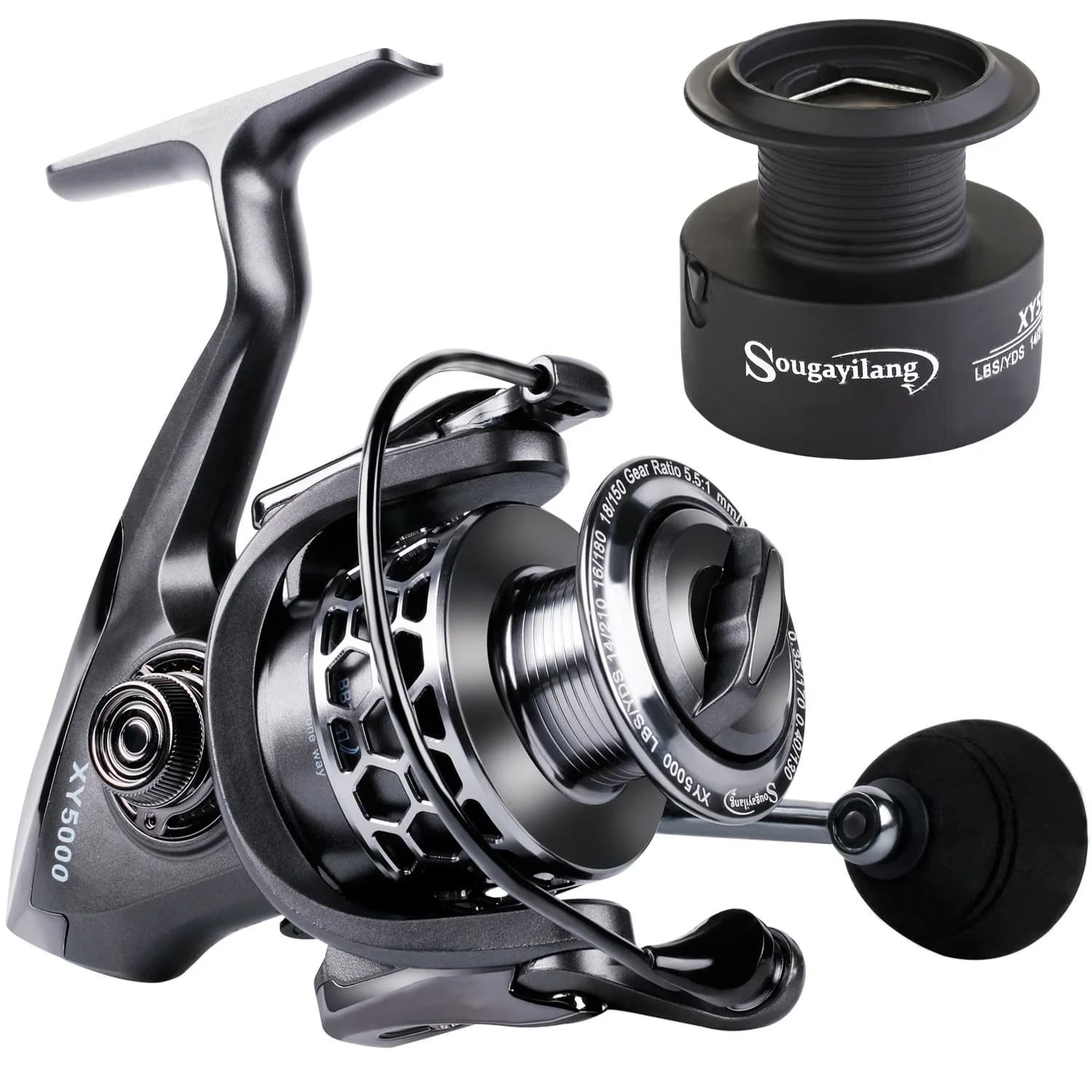 Sougayilang XY4000 Spinning Fishing Reel 380g (13.4 oz) | 13+1BB Ultra Smooth Aluminum with Free Spare Graphite Spool - main product image