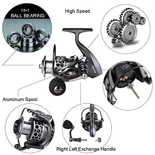 Sougayilang XY1000 Spinning Fishing Reel 210g (7.4oz) | 13+1BB Ultra Smooth Lightweight Aluminium thumbnail 2