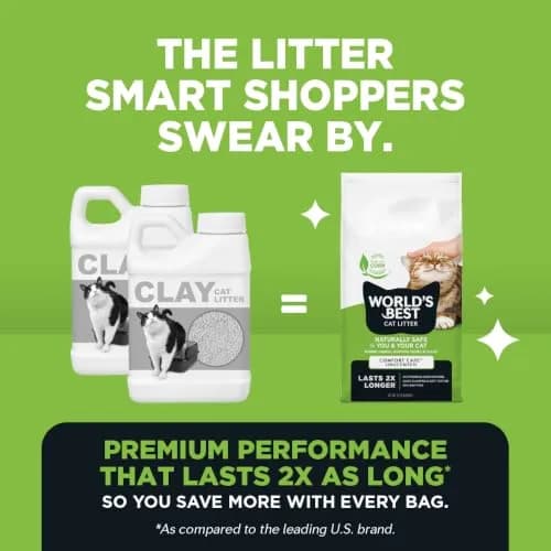 World's Best Cat Litter, Comfort Care, Unscented, Odor Control, 15 lb Bag | Natural Corn Formula, 2X Longer Lasting thumbnail 7