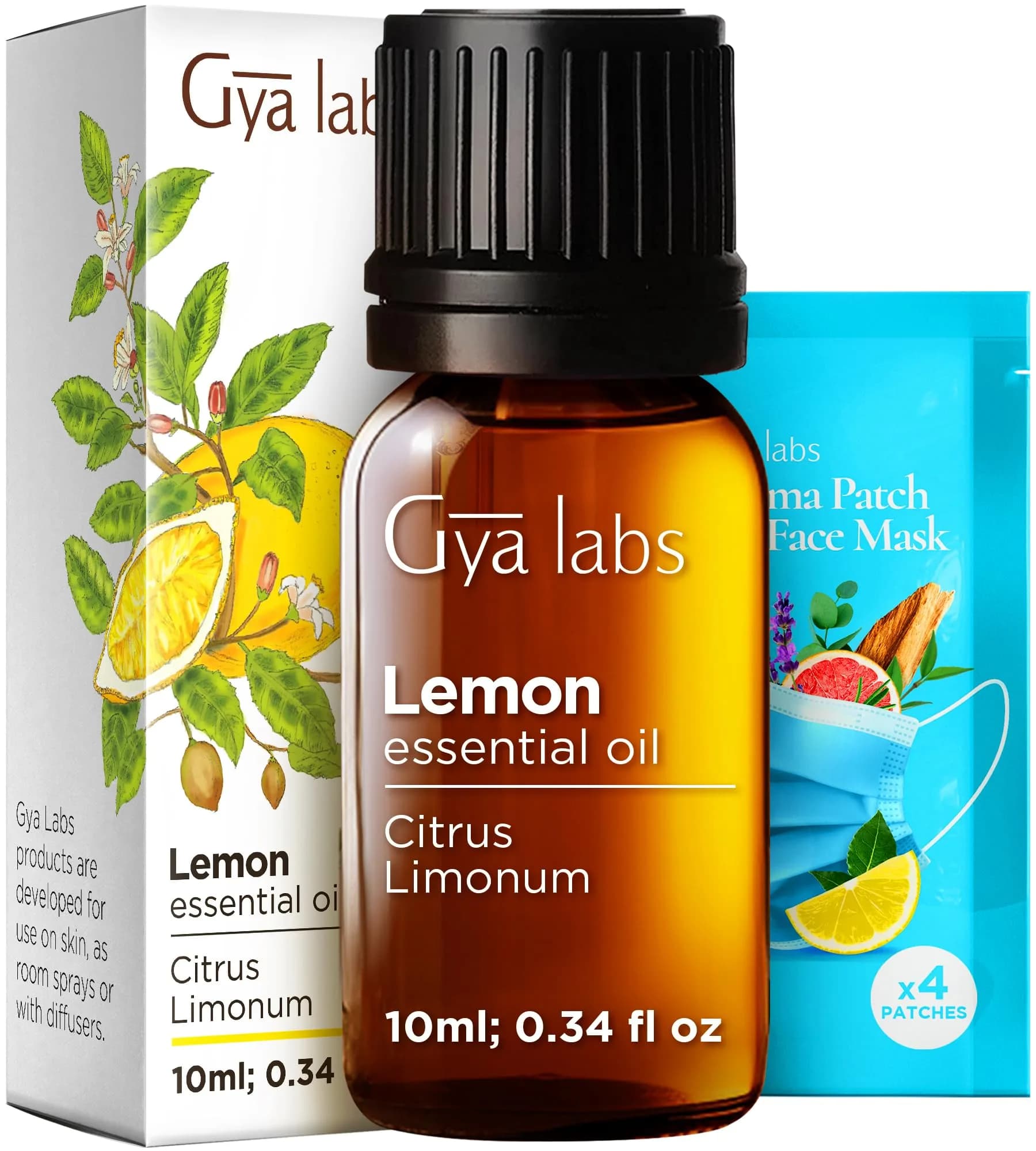 Gya Labs Pure Lemon Essential Oil 10ml (0.34 Fl Oz) | Cold-Pressed from Italy