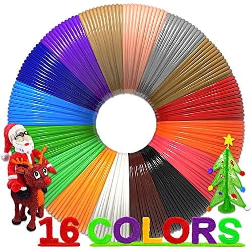 dikale 16-Color 320ft PLA 3D Pen Filament Refills | 1.75mm, 250 Stencils & eBook for SCRIB3D P1 & MYNT3D Pens thumbnail 1