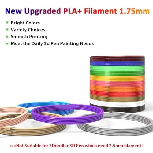 dikale 16-Color 320ft PLA 3D Pen Filament Refills | 1.75mm, 250 Stencils & eBook for SCRIB3D P1 & MYNT3D Pens thumbnail 3