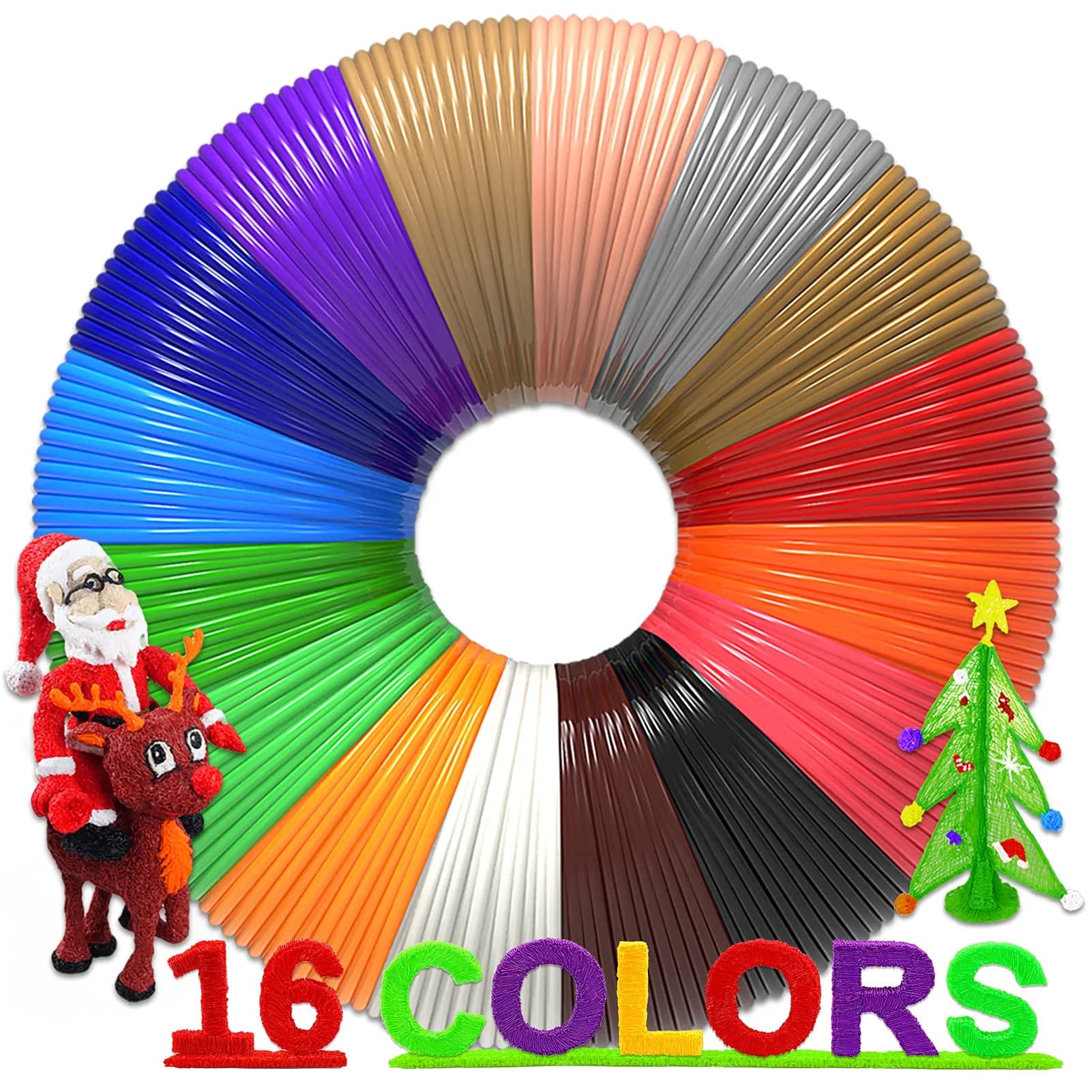 dikale 3D Pen Filament 400 Feet | 20 Colors PLA Refills for Smooth Printing