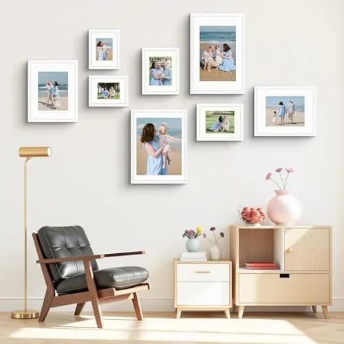 Golden State Art 16x20 White Picture Frame Mat for 11x14 Real Glass | Modern Wall & Tabletop Display thumbnail 6